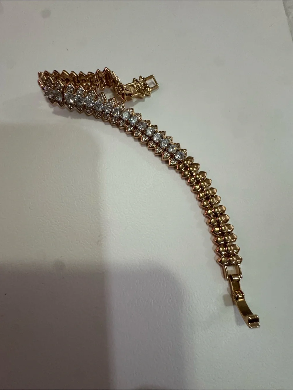 Rose Gold Crystal Tennis Necklace - Elegant Women's Jewelry